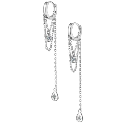 PartyKindom Lange Stilvolle Ohrhänger mit Funkelnden Zirkonia Leicht und Hautfreundlich Modische Baumseln für Damen Hochzeitsschmuck und Alltagsschmuck Stilvoll und Langlebig von PartyKindom