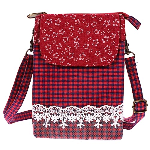 PartyKindom Leichte Crossbody Handytasche Damen Tragbare Umhängetasche mit Lagigem Stoff Verstellbarem Schultergurt Magnetischem Verschluss Vielseitig für Shopping Reisen Alltag Geschenkidee von PartyKindom