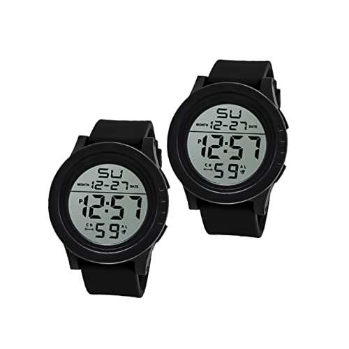 PartyKindom Luminous LED Sportuhr für Herren Große Digitale Armbanduhr Stoppuhr Countdown Funktion Geeignet für Sport und Freizeit Schwarz von PartyKindom