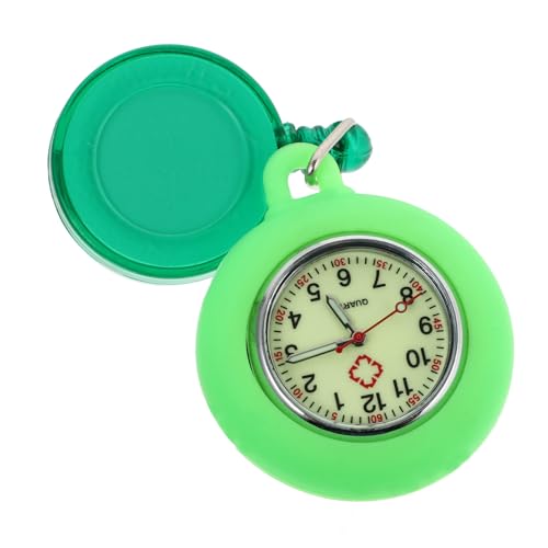 PartyKindom Luminous Quartz Nurse Watch mit Clip Leichte Praktische Armbanduhr für Ärzte und Studenten Frisches Design Einfache Tragbare Clip Uhr für Pflegepersonal Grün von PartyKindom