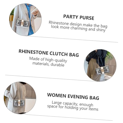 PartyKindom Luxuriöse Clutch Abendtasche Damen mit Funkelnden Strasssteinen Kleine Handtasche für Abend Partyveranstaltungen Elegant und Robust für Handy Schlüssel Kosmetik von PartyKindom