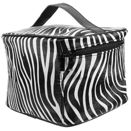 PartyKindom Makeup Organizer Tasche im Zebra Design Großer Reise Kosmetikbeutel mit Fächern für Make Up und Toilettenartikel für Unterwegs und Reisen von PartyKindom