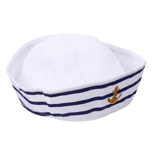 PartyKindom Matrosen Mütze mit Besticktem Abzeichen Kapitänsmütze für Jungen und Mädchen Verstellbarer als Kostüm Zubehör für Karneval Fasching und Verkleidung von PartyKindom