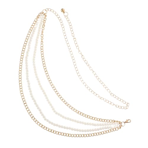 PartyKindom Mehrschichtige Perlen-taillenkette Damen Metallgürtel Handgefertigt Leicht Elegant Punk Accessoire für Kleider und Hosen bei Freizeit und Festlichkeiten von PartyKindom