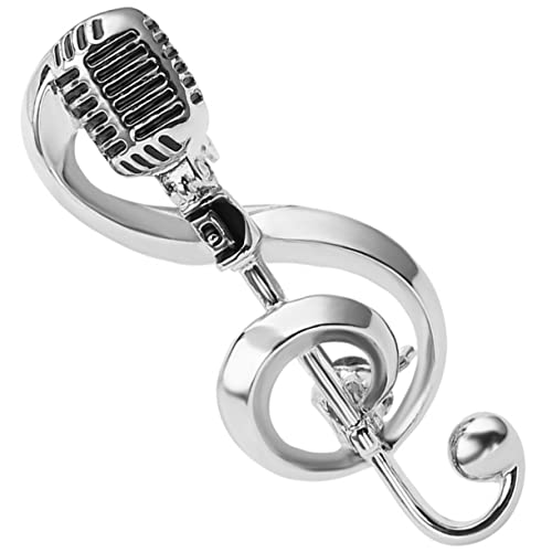 PartyKindom Mikrofon Musiknotenbrosche Pin für Brosche mit Musikinstrument Dekorative Anstecknadel für Kleider Pullover und Schals Geschenkidee für Musikliebhaber von PartyKindom