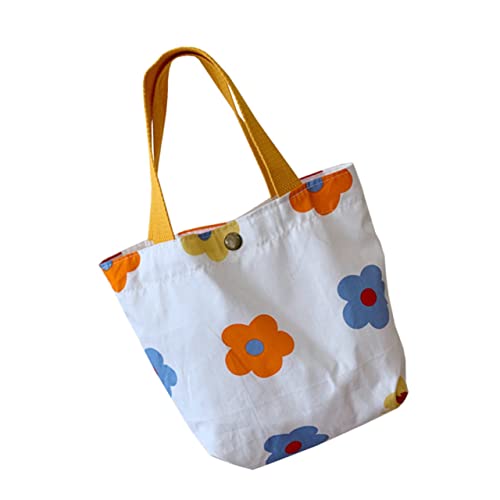 PartyKindom Mini Canvas Tasche Damen Handtasche mit Floralem Muster Kleine Aufbewahrungstasche Leichtes Robustes Material für Alltag Reisen Schule und Shopping Modisch und Vielseitig von PartyKindom