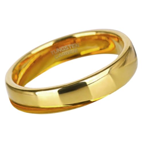 PartyKindom Minimalistischer Damerring Breit Goldfarbener Tungsten Ring Damen Schmuck Eleganter Fingerring Hautfreundlich Modisch Vielseitig Geschenkidee US von PartyKindom