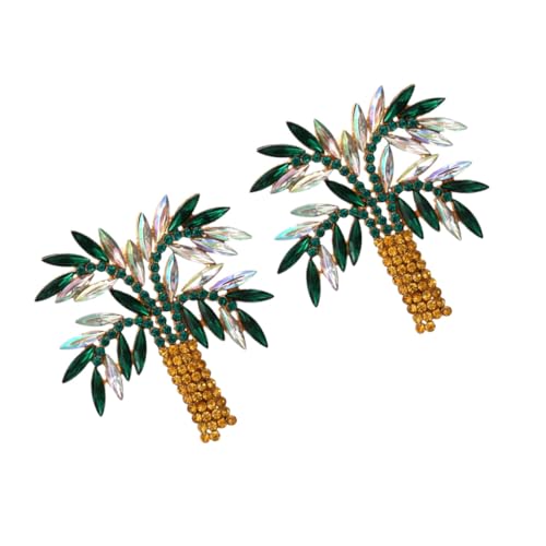 PartyKindom Modische Ohrstecker mit Strassbesatz Kokospalmen design Langlebige Kreativer Schmuck für Damen und Mädchen Angenehm zu Tragen von PartyKindom