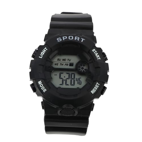 PartyKindom Multifunktionale Digitale Sportuhr mit Nachtlicht Elektronische Armbanduhr für Schüler Robustes Design in Schwarz Praktische Outdoor Uhr von PartyKindom