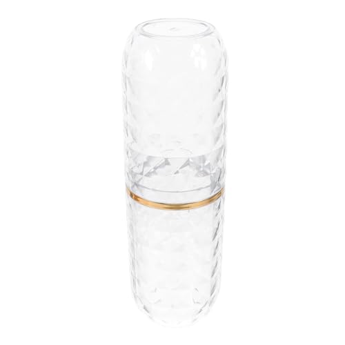 PartyKindom Multifunktionale Transparente Reise Zahnbürstenbox mit Doppeltem Becher Kompakt Leicht Staubdicht für Zahnbürsten Nachfüllbare Zahnpastatuben für Camping Fitnessstudio und von PartyKindom