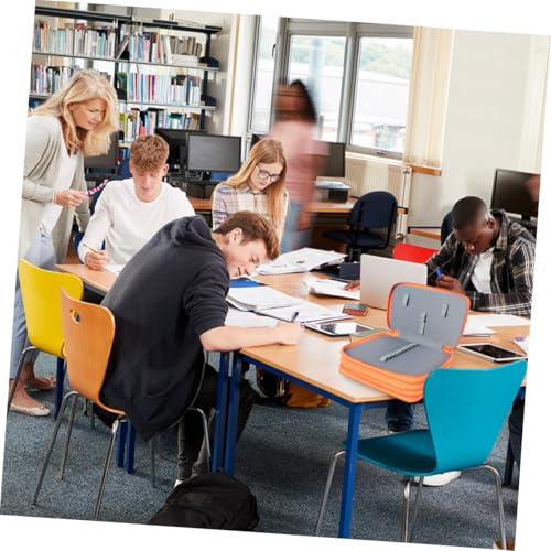 PartyKindom Multifunktionales Federmäppchen mit Fächern Kompakte Stiftebox mit Elastischen Halterungen Praktischer Organizer für Schule Reise und Künstlerbedarf Orange von PartyKindom