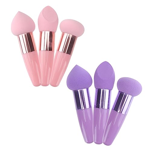 PartyKindom Multifunktionales Make Up Schwamm 6 Stück Waschbar mit Griff für Foundation und Concealer Beauty Tool für Mädchen von PartyKindom