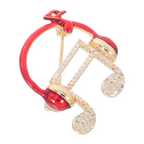 PartyKindom Musiknoten Brosche Mit Kopfhörer Design Zirkonia Verziert Modeschmuck Für Damen Party Und Konzertaccessoire Geeignet Für Hochzeitskleider Und Alltagsbekleidung von PartyKindom