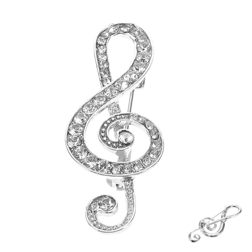 PartyKindom Musiknotenbrosche Musikbroschen für Damen Brosche Revers Modenadeln und Broschen Anstecknadel für Musikinstrumente Musik-Pins für Frauen Brosche mit Musikmotiv Legierung Silber von PartyKindom