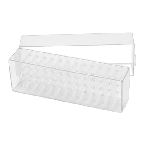 PartyKindom Nagelbohrbits Aufbewahrungsbox Organizer aus Robustem für Maniküre Praktischer Polierkopf Halter Transparentes Design für Nagelstudio und Zuhause von PartyKindom