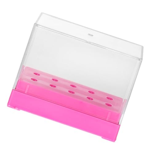 PartyKindom Grinding Head Storage Box Praktischer Nagelbohrer Bits Halter Organizer Mit Fächern Für Nagelkunst Für Schönheitssalons Und Zuhause Rosafarbenes Design Kunststoff von PartyKindom