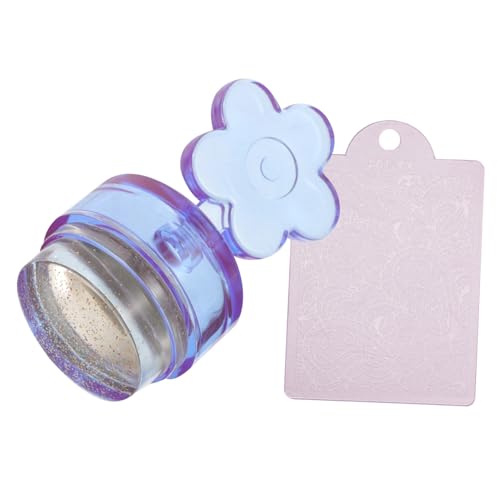 PartyKindom Nail Art Stamper Silikon French Nail Kit mit Transparentem Stempel und Matte Wiederverwendbar Bruchfest für Professionelle Maniküre und Heimgebrauch Einfache Anwendung Violetter von PartyKindom