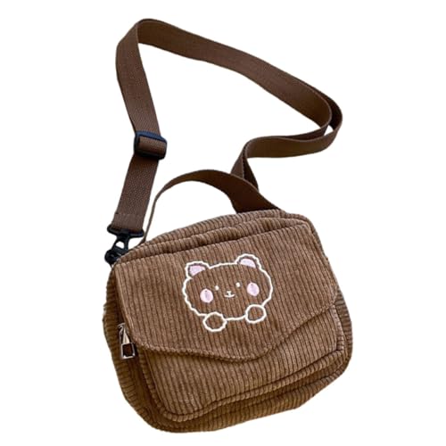 PartyKindom Niedliche Bestickte Umhängetasche Damen Single Shoulder Bag mit Verstellbarem Riemen Süße Messenger Bag für Teenager Shopping Alltag Reise von PartyKindom