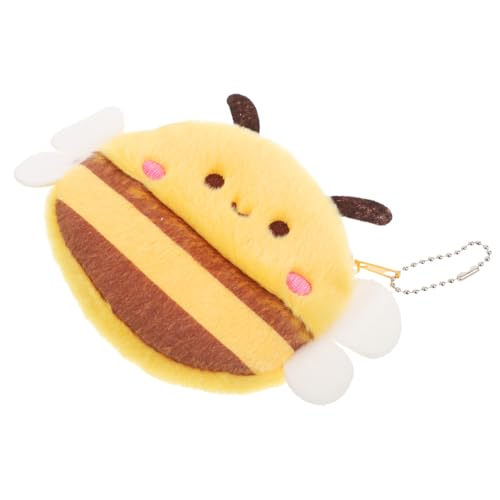 PartyKindom Niedlicher Plüsch Münzbeutel im Bienen Design Mini Anhänger für Schlüssel oder Taschen Tragbare Geldbörse für Kindergeburtstage Dekoration für Mädchen und Jungen von PartyKindom