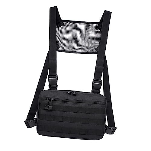 PartyKindom Nylon Brusttasche Herren Verstellbar mit Schnallen Schnellverschluss Robuste Outdoor Umhängetasche für Camping Hiking Radfahren Langlebige Multifunktionale Taktische Chest Pack von PartyKindom