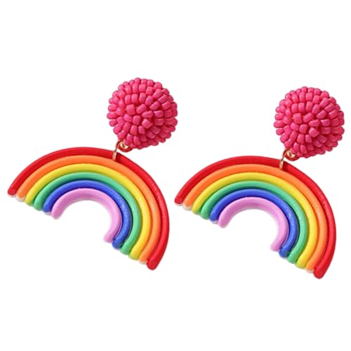 PartyKindom Ohrringe Mädchen Bunte Regenbogen Anhänger Baumelnd Strand Sommer Accessoires für Frauen und Teens von PartyKindom