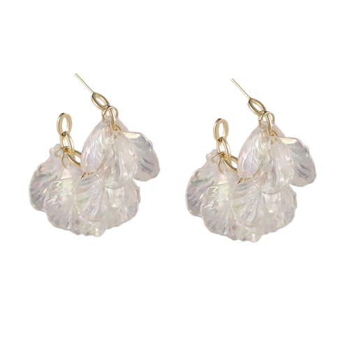 PartyKindom Ohrschmuck Damen Kreative Ohrringe mit Holografischem Muschel Design Ohrdekorationen für Alltag Party und von PartyKindom