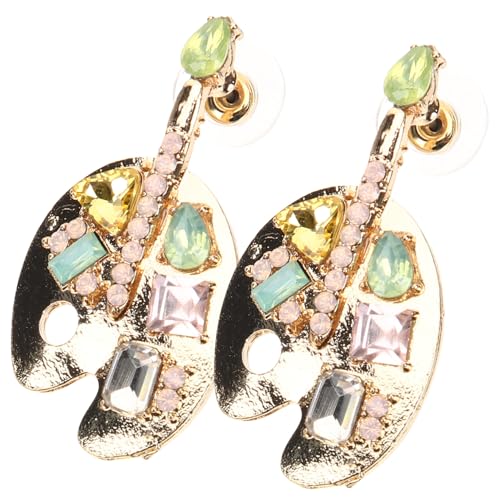 PartyKindom Ohrstecker Damen Palette Design Zirkonia Strass Schmuck Leicht Hautfreundlich Ohrringe für Alltag Party Hochzeit und von PartyKindom