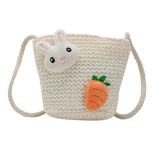 PartyKindom Outdoor Stroh umhängetasche Mädchen Geflochtene Strandtasche Leicht und Robust Niedliche Crossbody Bag für Alltag Party Shopping Camping und Freizeit von PartyKindom