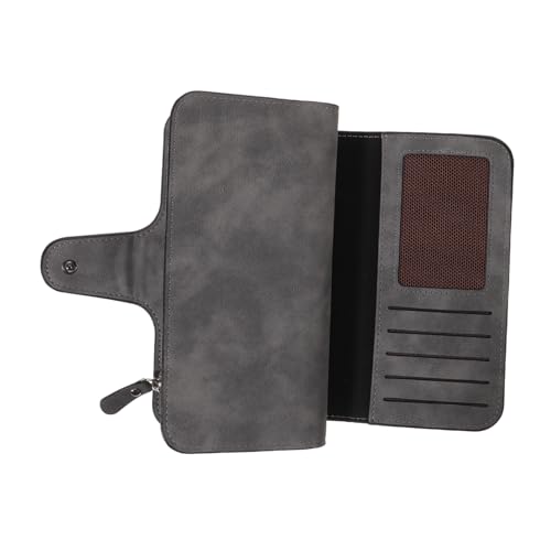 PartyKindom PU Damen Geldbörse mit Schnappverschluss Große Kapazität Dreifach Mehrere Kartenfächer Mattiertes Zweifarbiges Design Tragbar für Alltag Schule und Shopping von PartyKindom