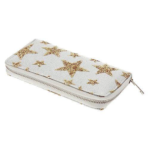 PartyKindom PU Damen Langbörse mit Sternenprint Reißverschluss Clutch Portemonnaie Große Kapazität für Karten und Bargeld Leicht Robust und Vielseitig für Alltag Shopping Reisen von PartyKindom