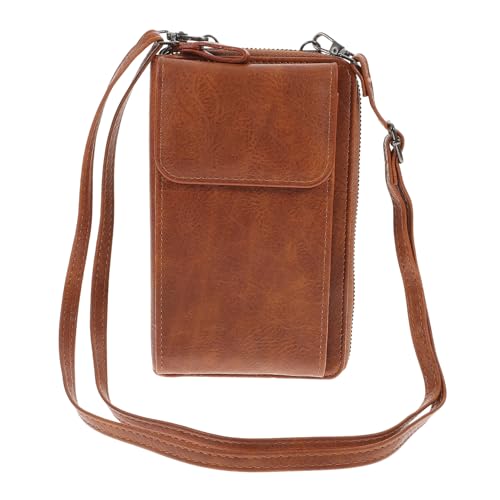 PartyKindom PU Damen Umhängetasche Geldbörse mit Kartenfach und Münzfach Leichte Crossbody Handytasche mit Verstellbarem Schultergurt Braune Multifunktions Pouch für Alltag und Reisen PartyKindom PU Damen Umhängetasche Geldbörse mit Kartenfach und Münzfach Leichte Crossbody Handytasche mit Verstellbarem Schultergurt Braune Multifunktions Pouch für Alltag und Reisen von PartyKindom