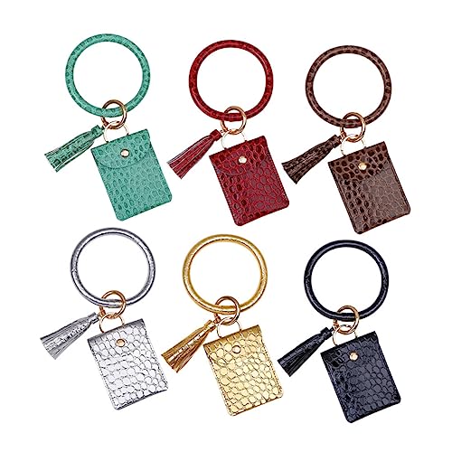 PartyKindom PU Münzbeutel mit Prägung Großer Kreis Armband Schlüsselanhänger Mini Kartenetui Geldbörse Damen Grün Langlebig mit Klappverschluss und Feiner Verarbeitung Vielseitig als von PartyKindom