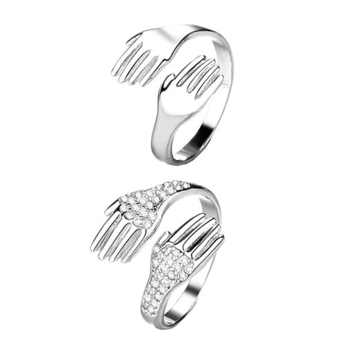 PartyKindom Pärchen Ringe Kupfer mit Zirkonia Verstellbar Teiliges für Männer und Frauen Modisches Schmuckstück für Verlobung und Hochzeit Stilvolle Fingeraccessoires von PartyKindom