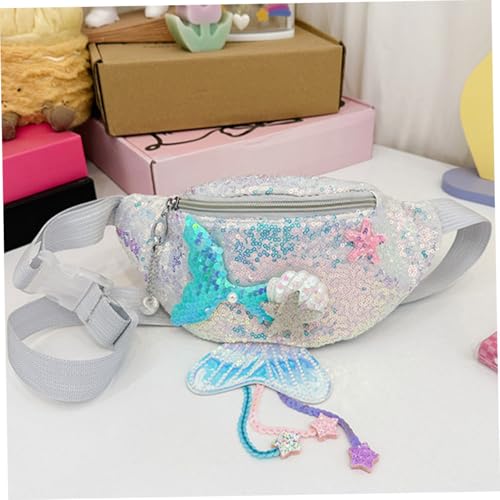 PartyKindom Pailletten Brusttasche Meerjungfrau Design Kleine Umhängetasche für Mädchen Modischer Glänzender Bauchtasche Verstellbarer Gurt Freizeit Crossbag für Alltag und Ausflüge von PartyKindom