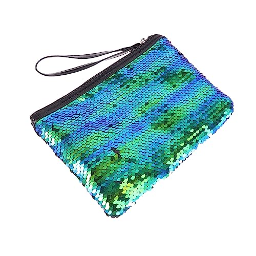 PartyKindom Paillettenkosmetiktasche Bunt Modische Wechseltasche Mit Reißverschluss Praktische Kosmetikbeutel Für Make-up Aufbewahrung Kleine Handtasche Für Damen von PartyKindom
