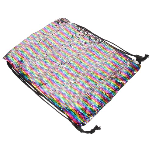 PartyKindom Pailletten Rucksack Mit Kordelzug Stoffbeutel Mit Bling-Design Turnbeutel Für Sport Und Reisen Aufbewahrungsbeutel Mit Schultergurt von PartyKindom