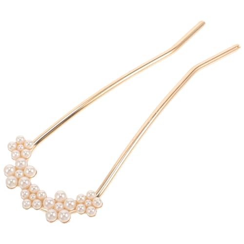 PartyKindom Perle Haarnadel haar spangen haarclips U-förmiger Haarschmuck Haarklammer für Chignons Stifte Haarnadel für Frauen Haar - Haarstock Französische Haargabes Imitationsperlen von PartyKindom