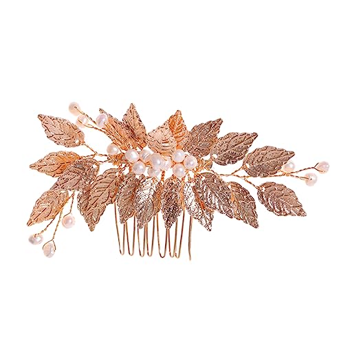PartyKindom Perlen Haarkamm Brautschmuck Handgefertigt mit Blattdesign Eleganter Hochzeit Haarschmuck für Braut Luxuriöser Kopfschmuck für Fest Party Fotoshooting und Alltag PartyKindom Perlen Haarkamm Brautschmuck Handgefertigt mit Blattdesign Eleganter Hochzeit Haarschmuck für Braut Luxuriöser Kopfschmuck für Fest Party Fotoshooting und Alltag von PartyKindom