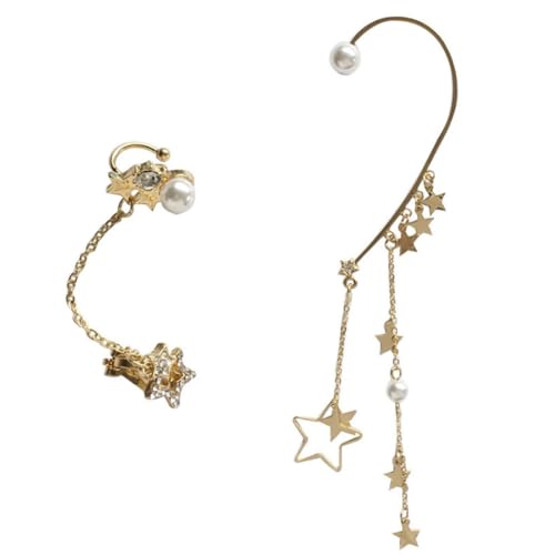 PartyKindom Perlen Ohrhänger mit Tassel Modische Lange Ohrclips ohne Ohrloch Stylische Ohrringe Damen Schmuck Auffällige Ear Decor Geeignet für Alltag und Party von PartyKindom