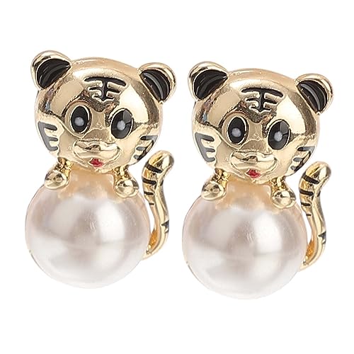 PartyKindom Perlen Ohrstecker Tiger Design Damen Ohrschmuck Kreative Ohrdekoration Elegantes für Freundinnen und Mädchen von PartyKindom