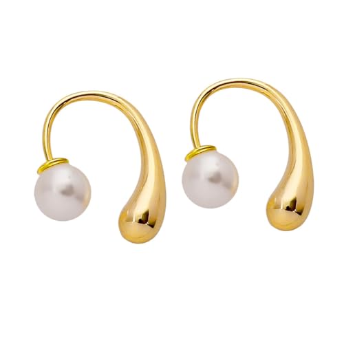 PartyKindom Perlen perlen ohrstecker Damen Ohrschmuck Gold Korrosionsbeständig Elegant für Hochzeit Party Muttertag Alltag von PartyKindom