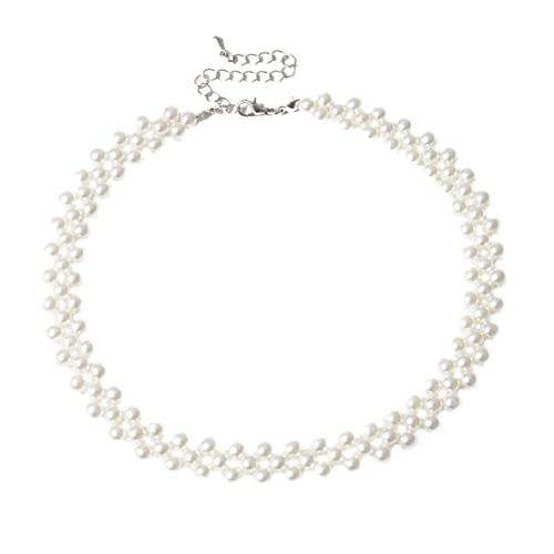 PartyKindom Perlenkette Damen Weiß Rund Geometrisch Imitation Perlen Halskette Clavicle Anhänger Elegant Einfaches Design Für Alltag Party Büro PartyKindom Perlenkette Damen Weiß Rund Geometrisch Imitation Perlen Halskette Clavicle Anhänger Elegant Einfaches Design Für Alltag Party Büro von PartyKindom