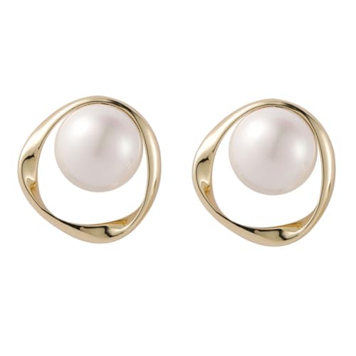 PartyKindom Perlenohrringe Ohrstecker Damen Metalllegierung Elegant Retro Minimalistisch Komfortabel für Alltag und Party von PartyKindom