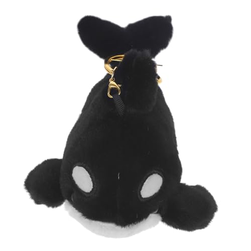 PartyKindom Plüsch Schlüsselanhänger Killerwal mit Goldfarbenem Karabiner Weicher Orca Anhänger für Taschen Niedlicher Meeres Tier Plüschanhänger Charmantes für Frauen und DIY Dekoration von PartyKindom