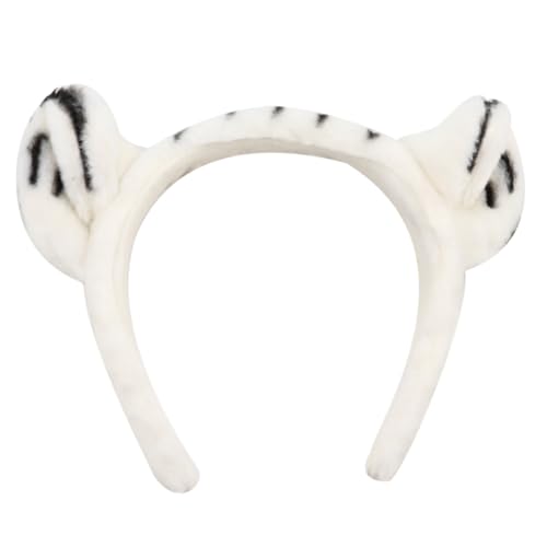 PartyKindom Plüsch Tiger Ohr Haarreif Weiß Weiches Tierohren Stirnband Komfortabel für Party Cosplay Haardekoration von PartyKindom