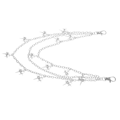PartyKindom Punk Star Waist Chain Gürtel Mehrlagige Metallhose Kette für Jeans und Hosen Unisex Robuster Verschluss Party Casual Zubehör von PartyKindom