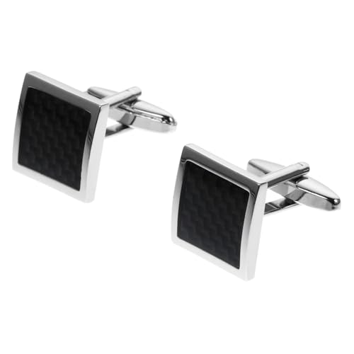 PartyKindom Quadratische Manschettenknöpfe Herren Silber Langlebige Hochwertige Verarbeitung Stilvolles Französisches Design Hemd Accessoires für Business und Hochzeit von PartyKindom