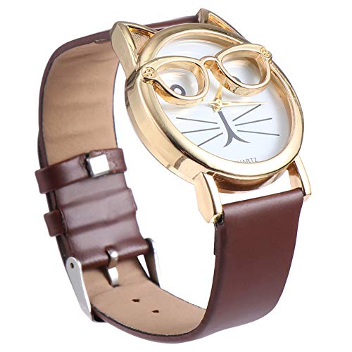 PartyKindom 1stk Katzenuhr Geschenke Für Jungen Modeuhr wasserdichte Armbanduhr Neujahrsgeschenkuhr Lederarmbanduhren Tierarmbanduhr Modische Uhr Anschauen Edelstahl Kind Katzengürtel von PartyKindom