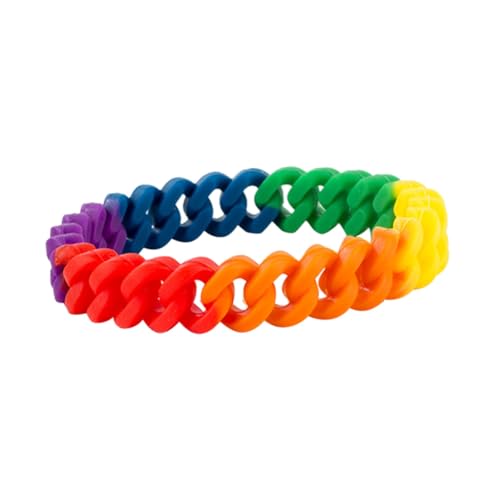 PartyKindom Regenbogen Armband Silikon Bangle Hohl Geflochtenes Damen Herren Unisex Schmuck Geburtstag Party Accessoire von PartyKindom