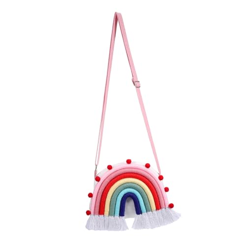 PartyKindom Junge Mädchen Umhängetasche Regenbogen Hängende Tasche Kleinkindertasche Bunte Junge Mädchen Handtasche Mit Kreativem Design Leicht Zu Tragen von PartyKindom